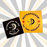 It's Muthaf**kin' Tea Time Sticker - Skeleton Moon